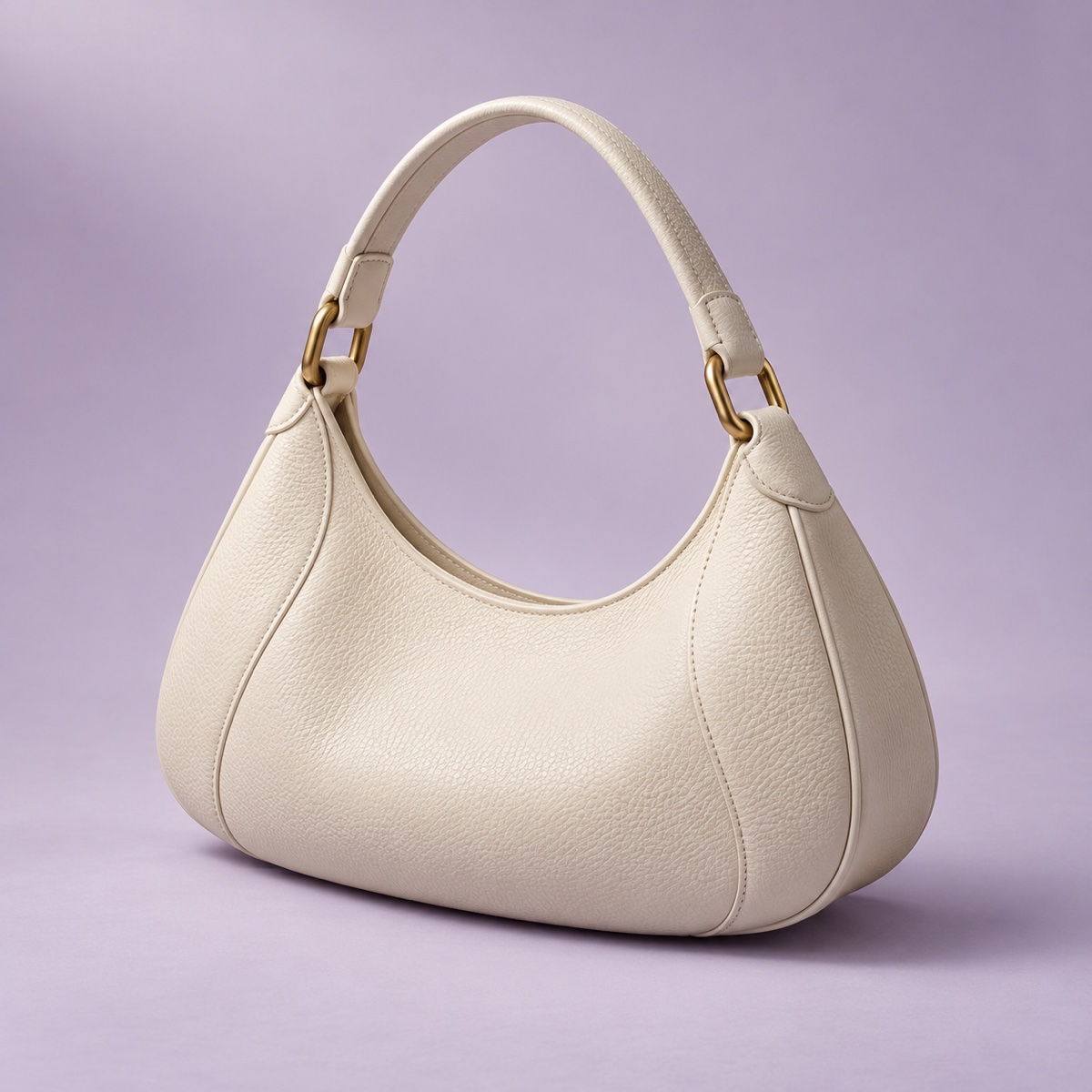 Illustrative ivory leather shoulder bag